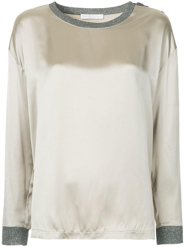 Fabiana Filippi Shimmer Contrast Details Blouse - Metallic