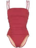 Three Graces Helena Ruched Swimsuit - Red