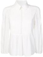 Chloé Pleated Bib Shirt - White