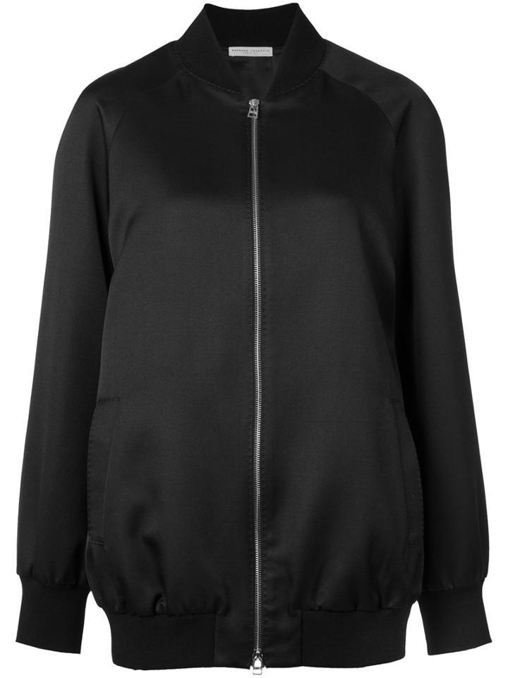 Barbara Casasola Showroom Bomber Jacket, Women's, Size: 38, Black, Silk/wool