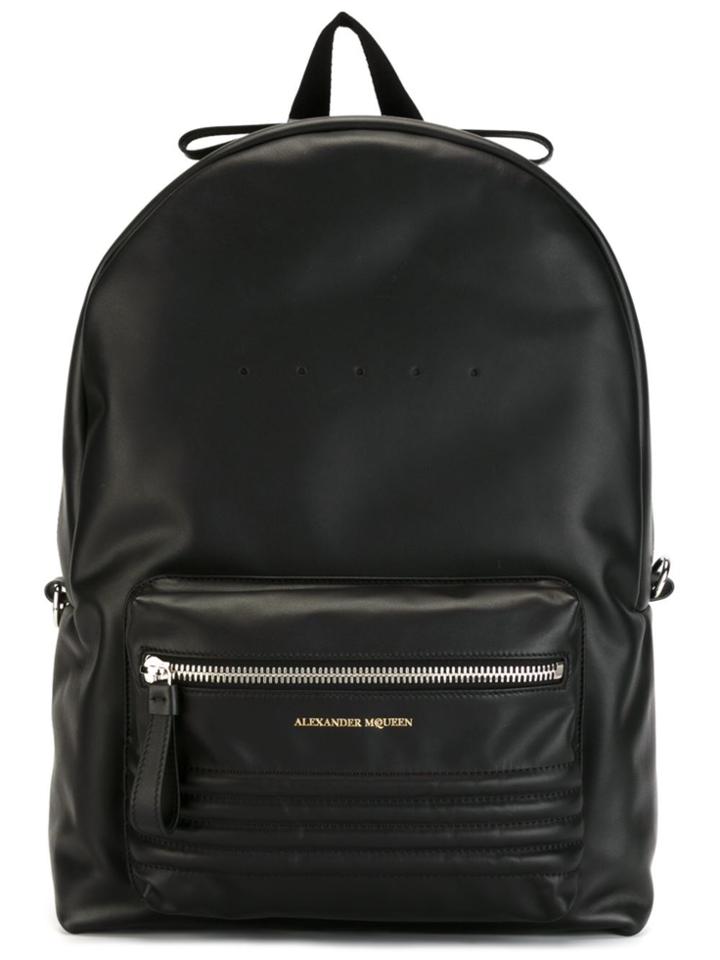 Alexander Mcqueen Ribbed Panel Backpack - Black
