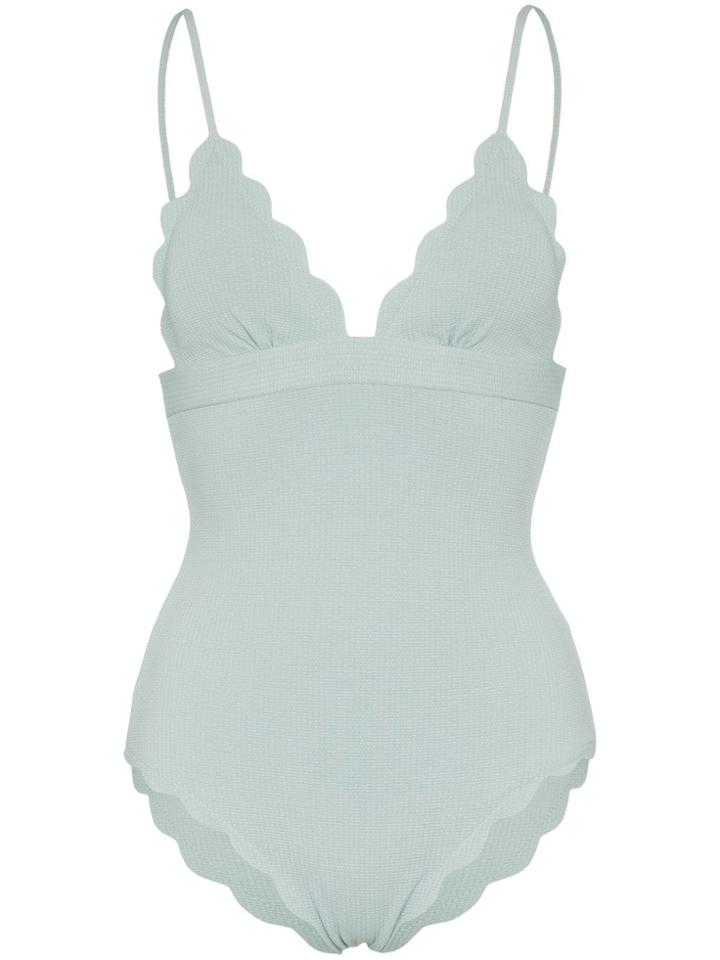 Marysia Santa Clara Maillot Tie Back Scalloped Swimsuit - Blue