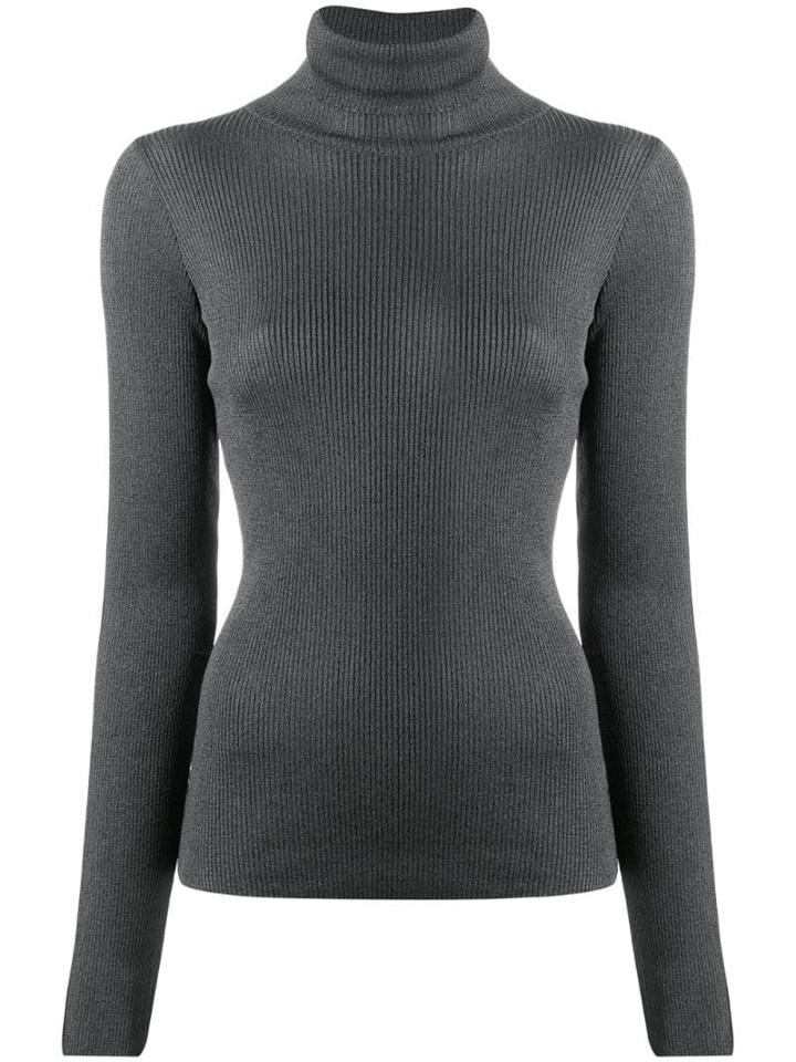 Ssheena Striped Roll Neck Jumper - Grey
