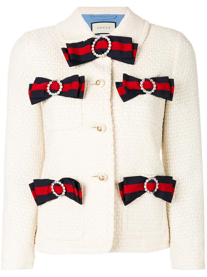 Gucci - Gg Vintage Web Tweed Jacket - Women - Cotton/polyamide/viscose - 40, White, Cotton/polyamide/viscose