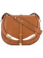 Roberto Cavalli Flap Shoulder Bag, Women's, Brown, Bos Taurus/cotton/bone