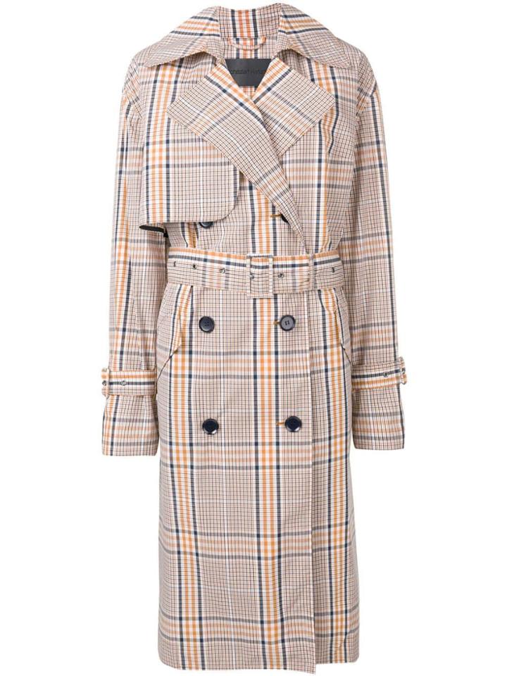 Christian Wijnants Check Print Chika Trench Coat - Orange