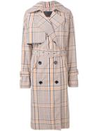 Christian Wijnants Check Print Chika Trench Coat - Orange