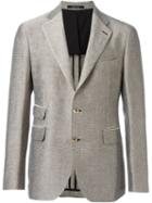 Tagliatore Woven Single Breasted Blazer, Men's, Size: 54, Polyester/linen/flax/cotton