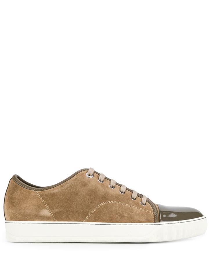 Lanvin Panelled Lace-up Sneakers - Brown