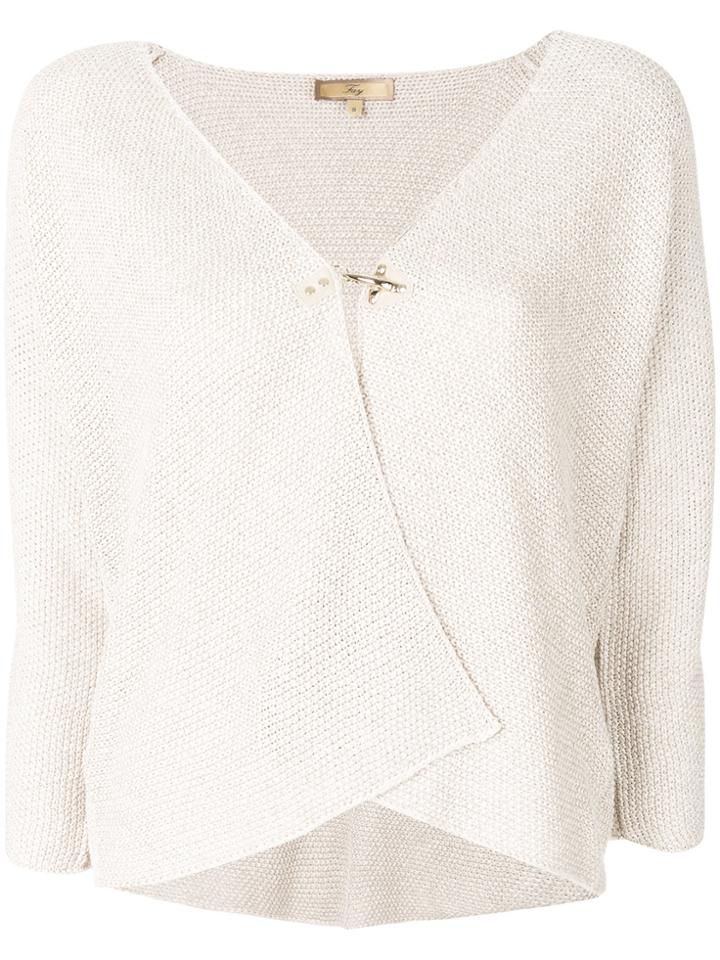 Fay V-neck Cardigan - Nude & Neutrals