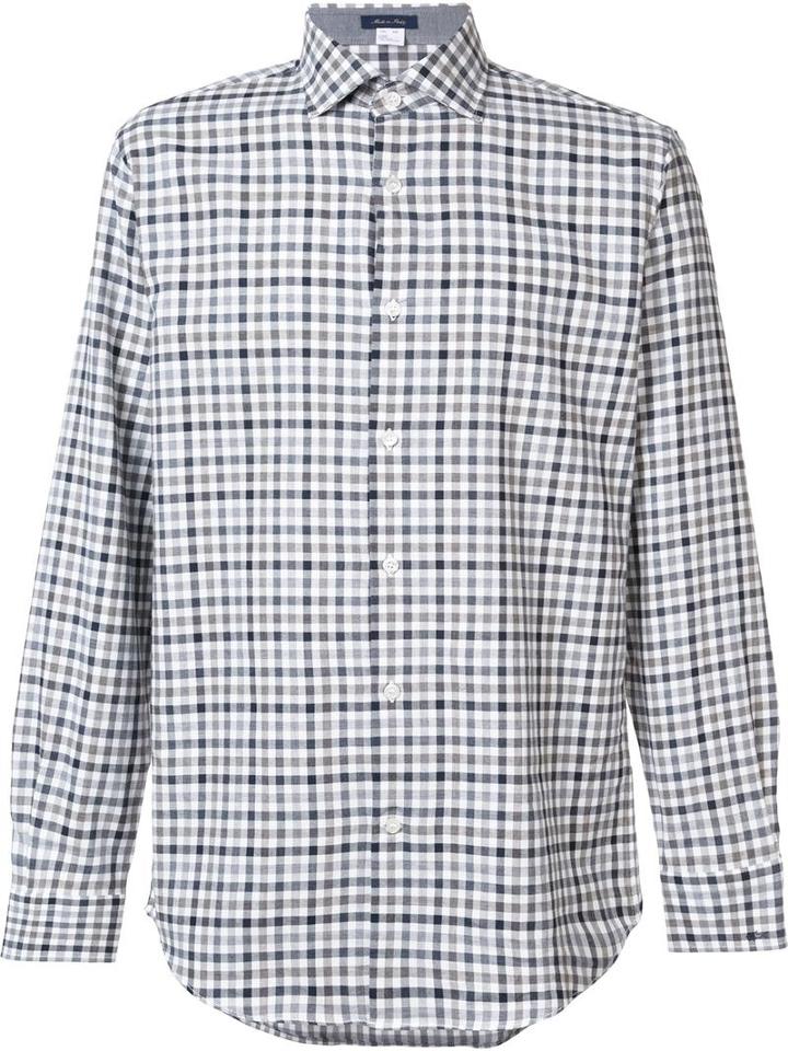 Paul & Shark Checked Shirt, Men's, Size: 44, White, Cotton