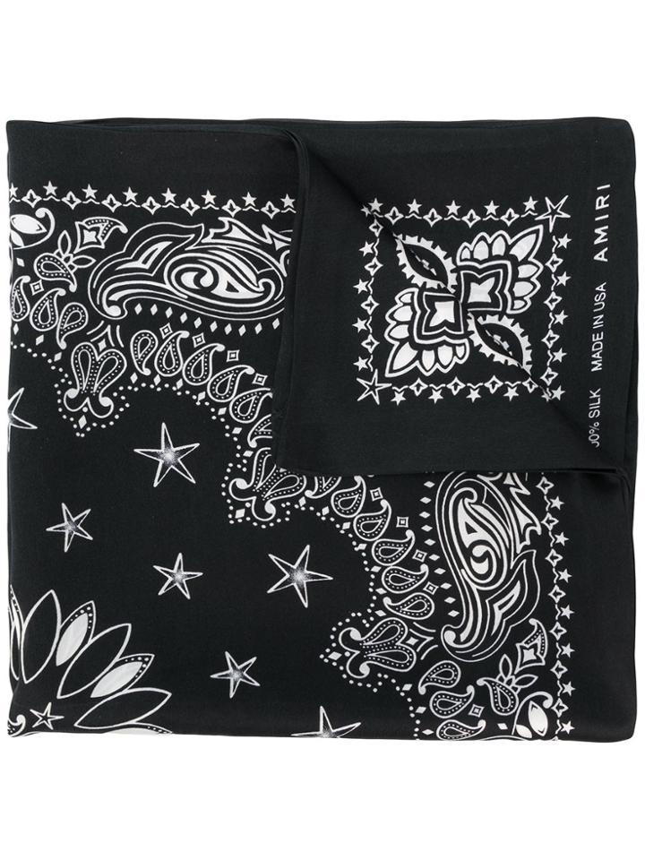Amiri Printed Bandana Scarf - Black