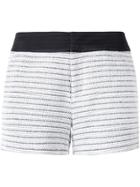 Loveless Contrast Trim Tweed Shorts - White