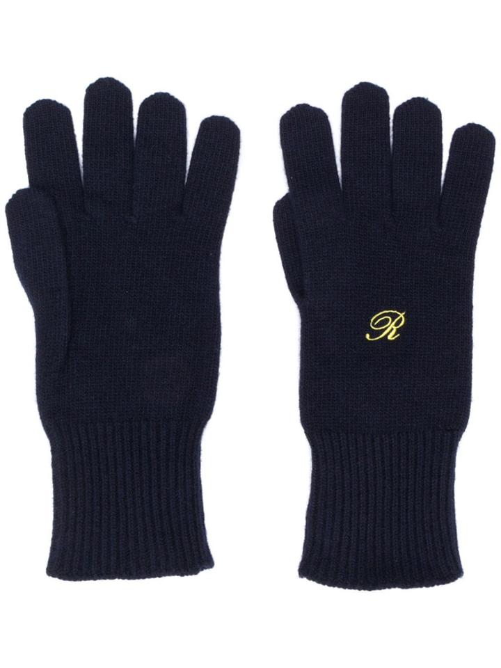 Raf Simons Navy Gloves - Blue
