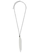 Ann Demeulemeester Feather Pendant Necklace - White