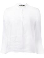 Stefano Mortari Classic Shirt, Women's, Size: 42, White, Linen/flax