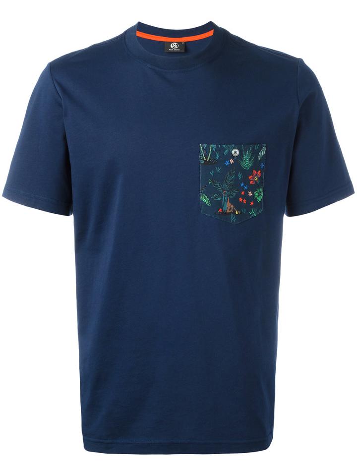 Ps By Paul Smith Contrast Pocket T-shirt, Men's, Size: Medium, Blue, Cotton