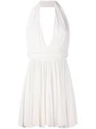 Plein Sud - Halter Neck Plunge Dress - Women - Spandex/elastane/viscose - 40, White, Spandex/elastane/viscose