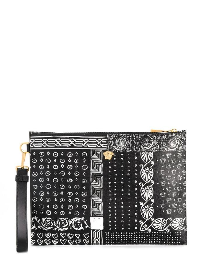 Versace Bandana Print Clutch - Black
