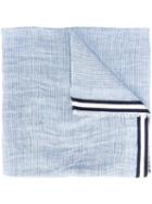Canali - Frayed Edge Scarf - Men - Silk/linen/flax - One Size, Blue, Silk/linen/flax