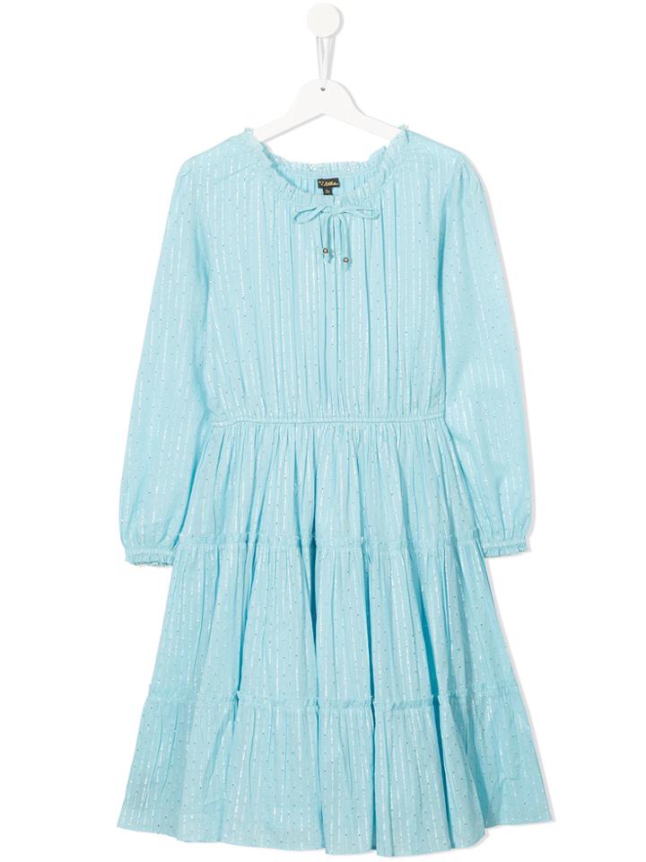 Velveteen Corrine Tiered Midi Dress - Blue