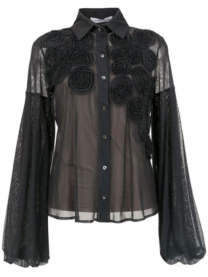 Gloria Coelho Embellished Tulle Shirt - Grey
