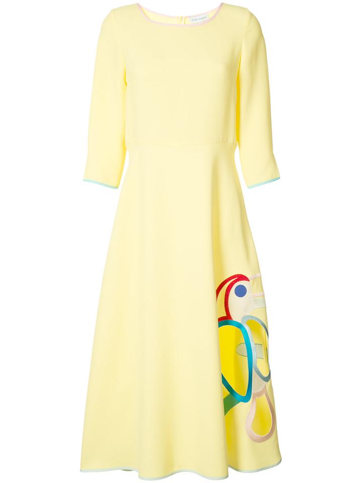 Mira Mikati - Parrot Dress - Women - Acetate/viscose - 38, Yellow/orange, Acetate/viscose