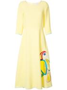Mira Mikati - Parrot Dress - Women - Acetate/viscose - 38, Yellow/orange, Acetate/viscose