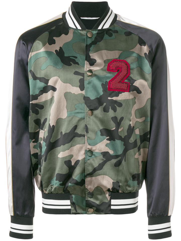 Valentino Camouflage Bomber Jacket - Green