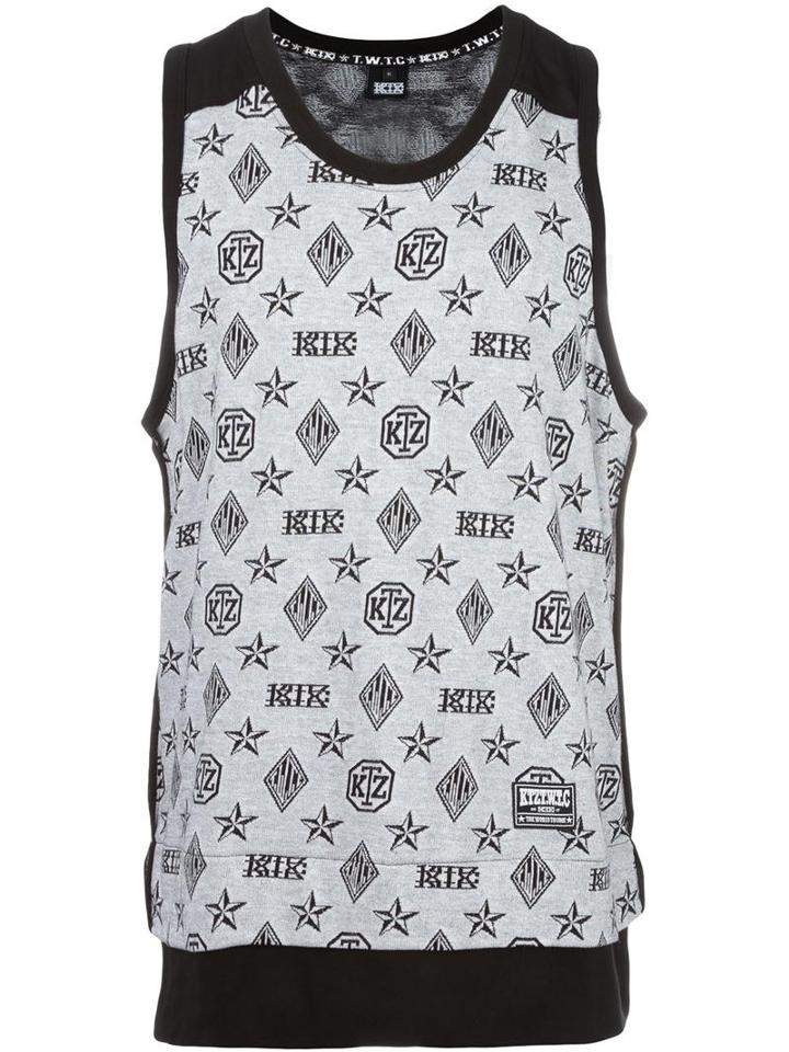 Ktz Monogram Print Tank, Adult Unisex, Size: Large, Black, Cotton