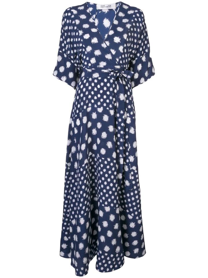 Dvf Diane Von Furstenberg Polka-dot Maxi Dress - Blue