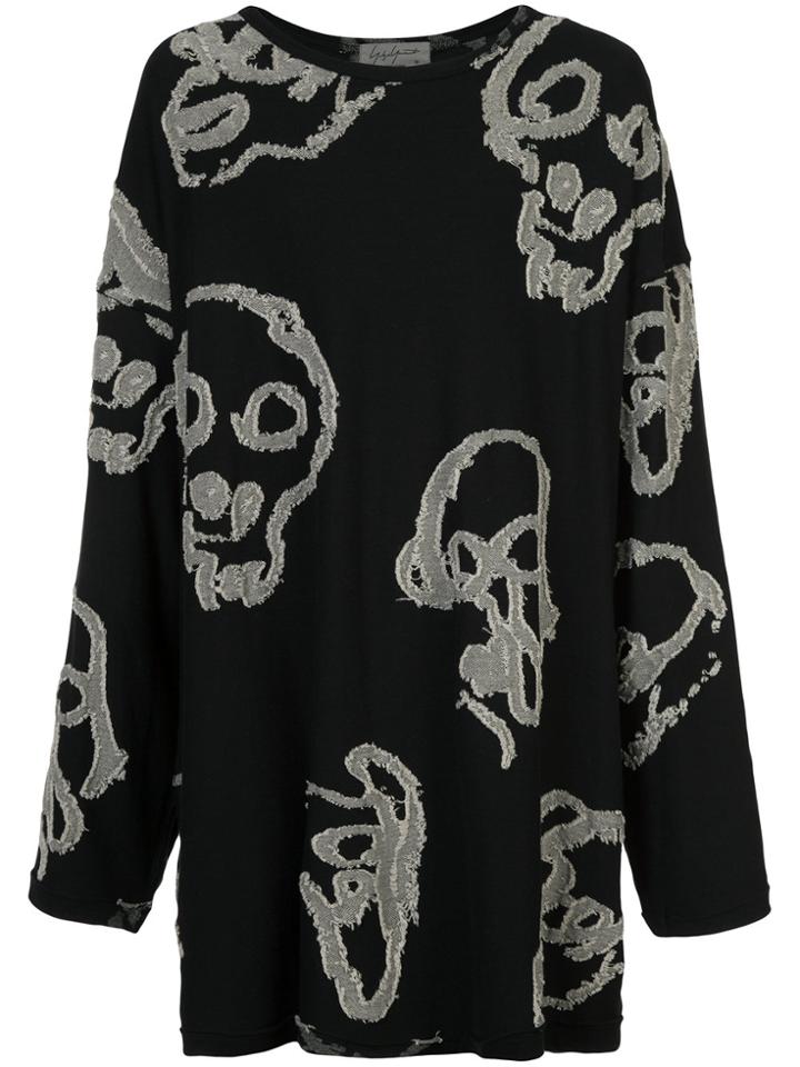 Yohji Yamamoto Skull Print Long-sleeved T-shirt - Black