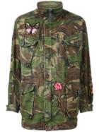 As65 Multi Patched Military Coat, Size: Small, Cotton/polyester