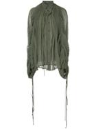 Y / Project Pleated Button Shirt - Green