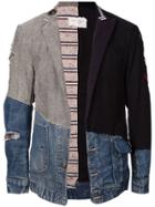 Greg Lauren Patchwork Blazer - Blue