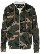 Valentino Bug Patch Camouflage Zip Hoodie - Green