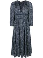 Ulla Johnson Floral Print V-neck Dress - Blue