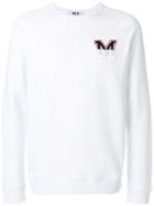 Msgm Micro Faded Logo Sweatshirt - White
