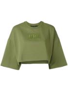 Puma - Cropped Oversized Sweater - Women - Cotton/polyester/spandex/elastane - S, Green, Cotton/polyester/spandex/elastane
