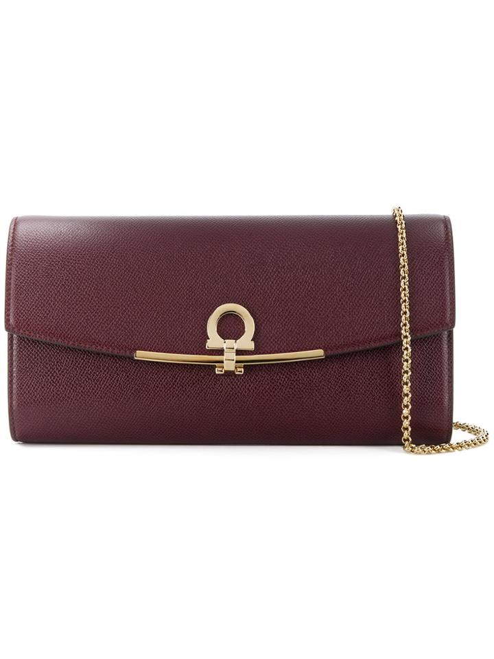 Salvatore Ferragamo Gancino Clip Wallet - Pink & Purple