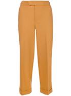 Twin-set Cropped Tailored Trousers - Yellow