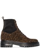 Gianvito Rossi Leopard Print Ankle Boots - Brown
