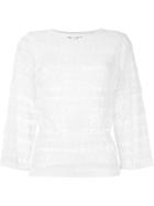 Isabel Marant Wide Sleeve Crochet Sweater, Women's, Size: 40, White, Linen/flax/polyamide