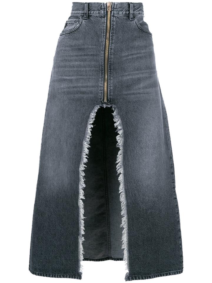 Marcelo Burlon County Of Milan Denim Long Skirt - Black