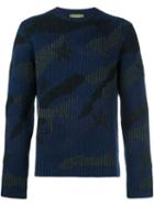 Valentino 'camustars' Jumper, Men's, Size: Large, Blue, Polyamide/viscose/wool/metallic Fibre