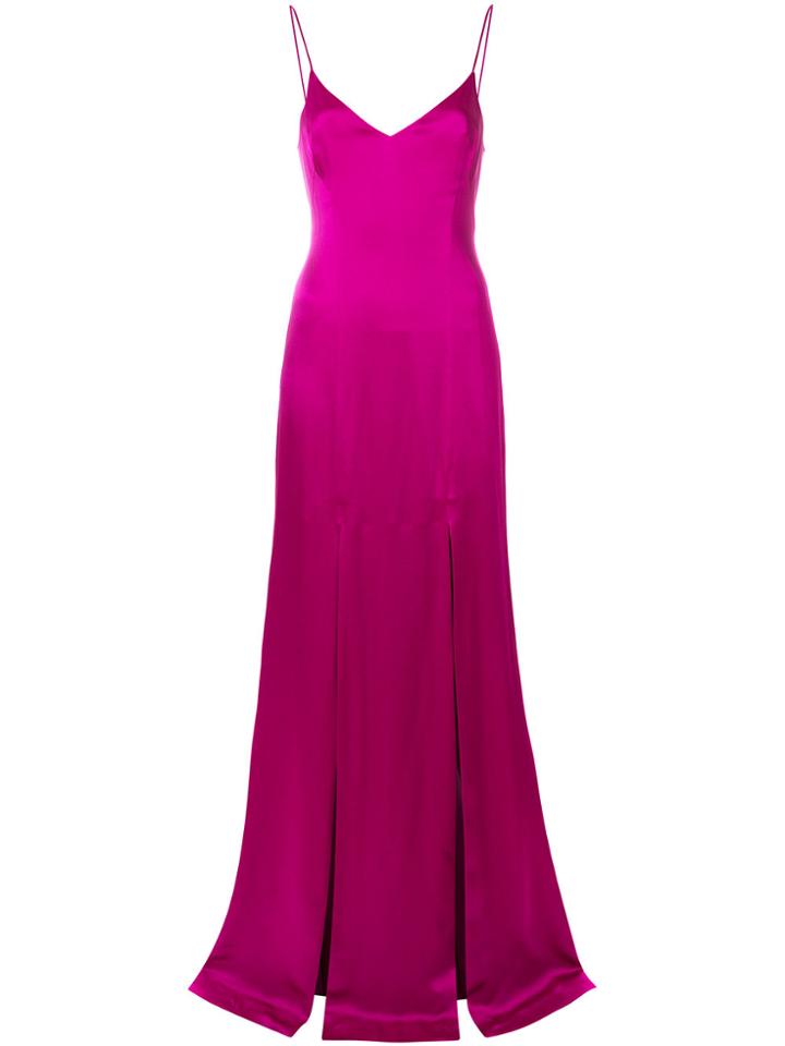 Galvan Windmill Front Slit Detail Dress - Pink & Purple