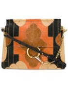 Chloé Faye Shoulder Bag, Women's, Orange, Calf Leather/suede