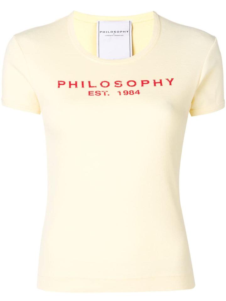 Philosophy Di Lorenzo Serafini Logo Print T-shirt - Yellow