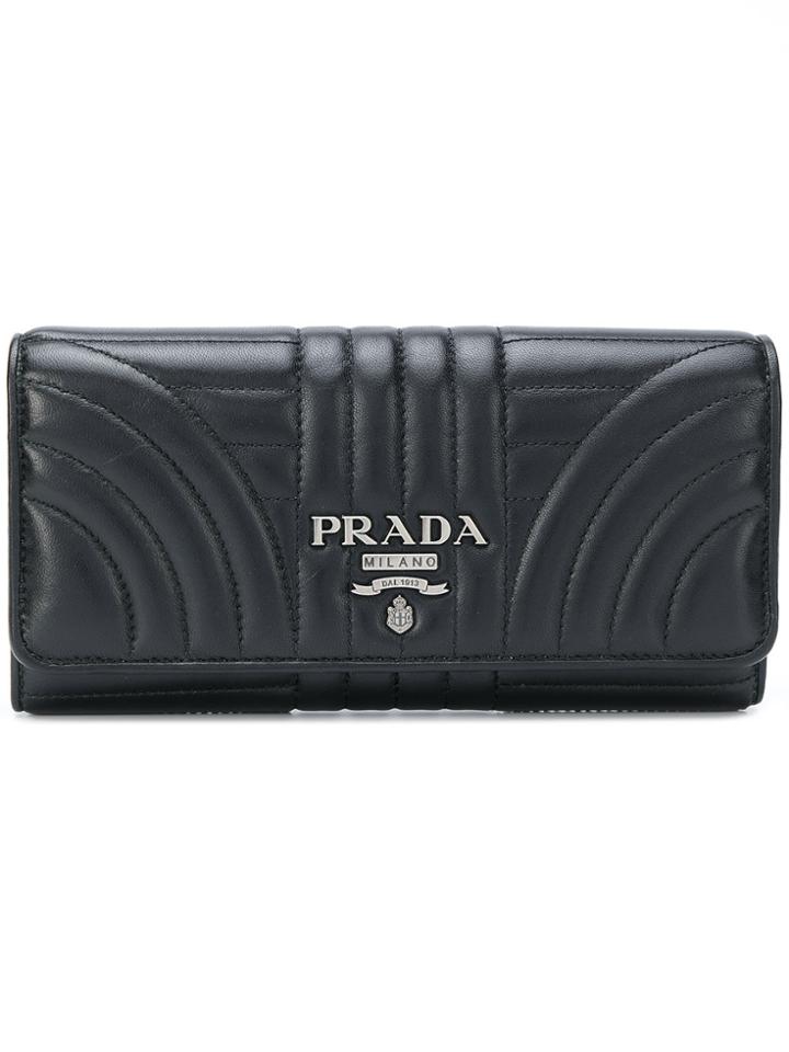 Prada Quilted Logo Wallet - Black