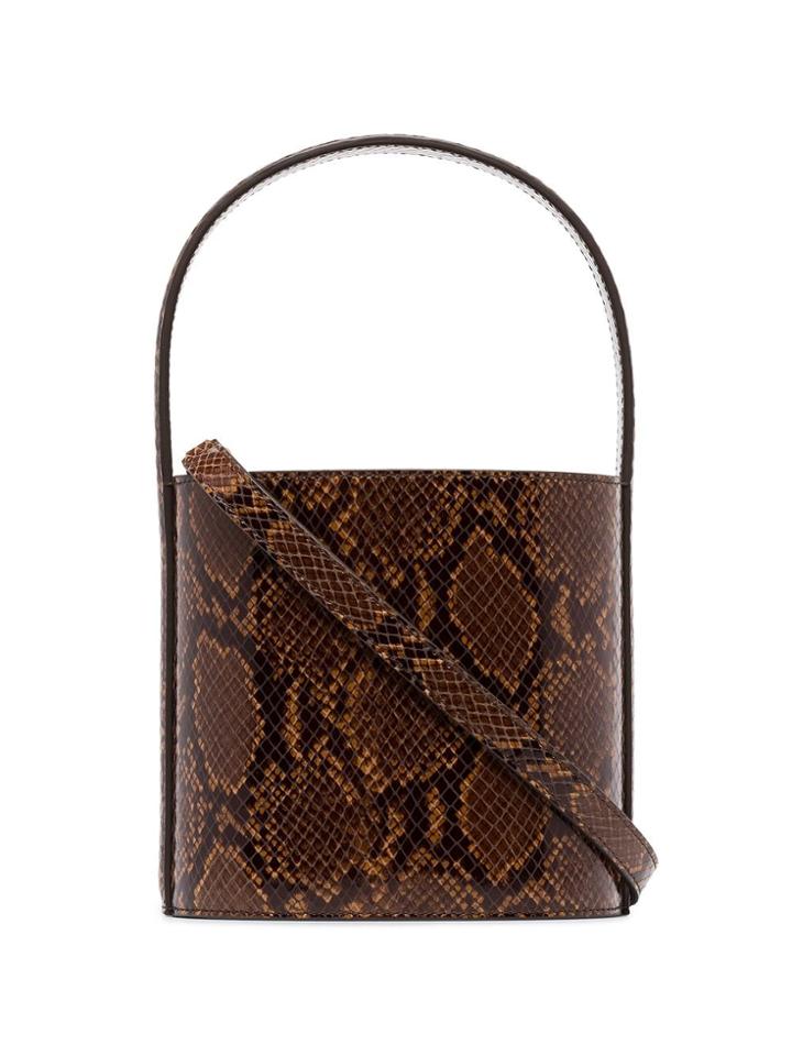 Staud Bissett Snake-effect Leather Bucket Bag - Brown